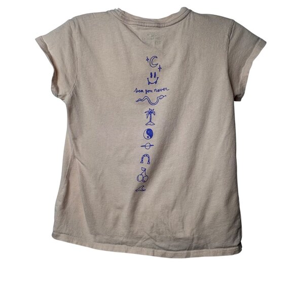 VTG ONeill Junior Women’s XXS Graphic Tee Surfboard & "Sea You Never" Beige Beac - Picture 3 of 6